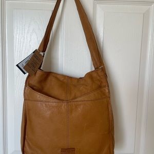 New American Leather Company Lincoln Hobo Purse ALC2267 Cafe Latte Smooth